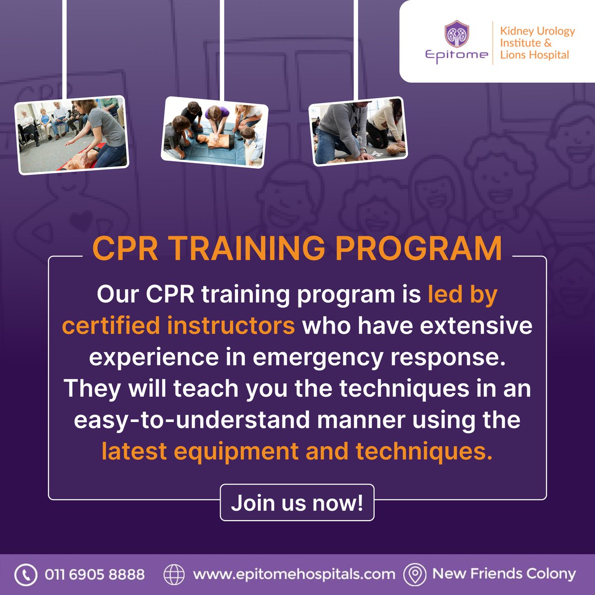 Epitome_H's tweet photo. Welcome to our CPR training program!
Learn how to potentially save a life in an emergency situation.
Join our CPR initiative today!
Every Sunday, Starting tomorrow.
Register Now: https://t.co/2X2zHsueeB
#joinus #joınnow #booknow #cprsession #starting #learn #EmergencyAlerts https://t.co/Io1Sqm8CrE