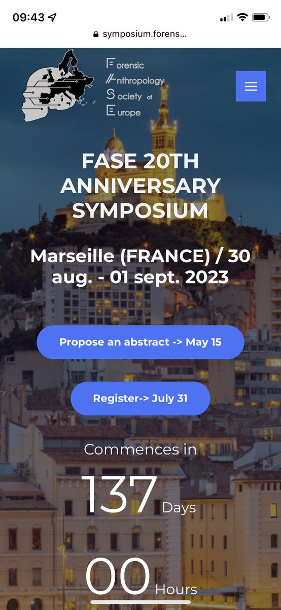 We look forward to celebrating our 20th anniversary and welcoming you all for your presentations!

symposium.forensicanthropology.eu