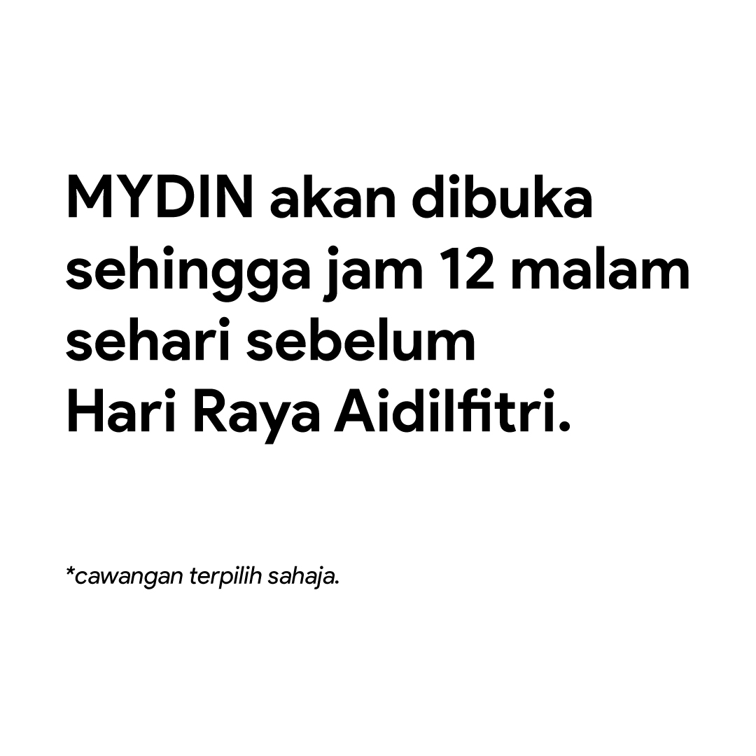 MydinMalaysia's tweet photo. Sah, hari Sabtu depan dah raya.

Jadi, Mydin akan buka sehingga jam 12 malam sehari sebelum raya! https://t.co/SIxYkKazDe