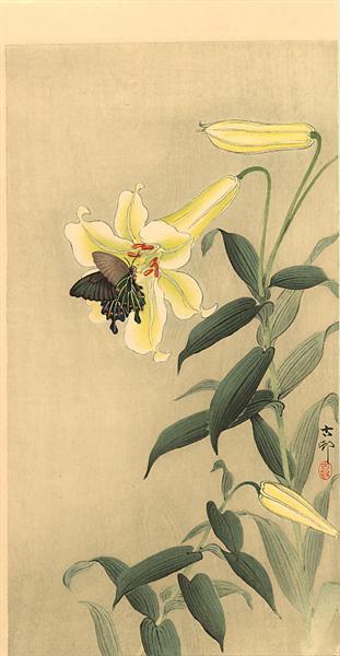 "The flower invites the butterfly with no-mind; 
The butterfly visits the flower with no-mind."  
        ― Ryokan Taigu 
   (images: Koson Ohara)