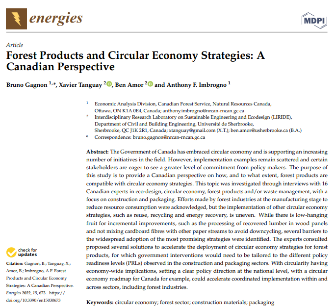 energies_mdpi's tweet photo. #mdpienergies #highlycitedpaper
Forest Products and Circular Economy Strategies: A Canadian Perspective
https://t.co/LqadHpmHqs
@USherbrooke
#circulareconomy #forestsector https://t.co/sq8oGm56UQ