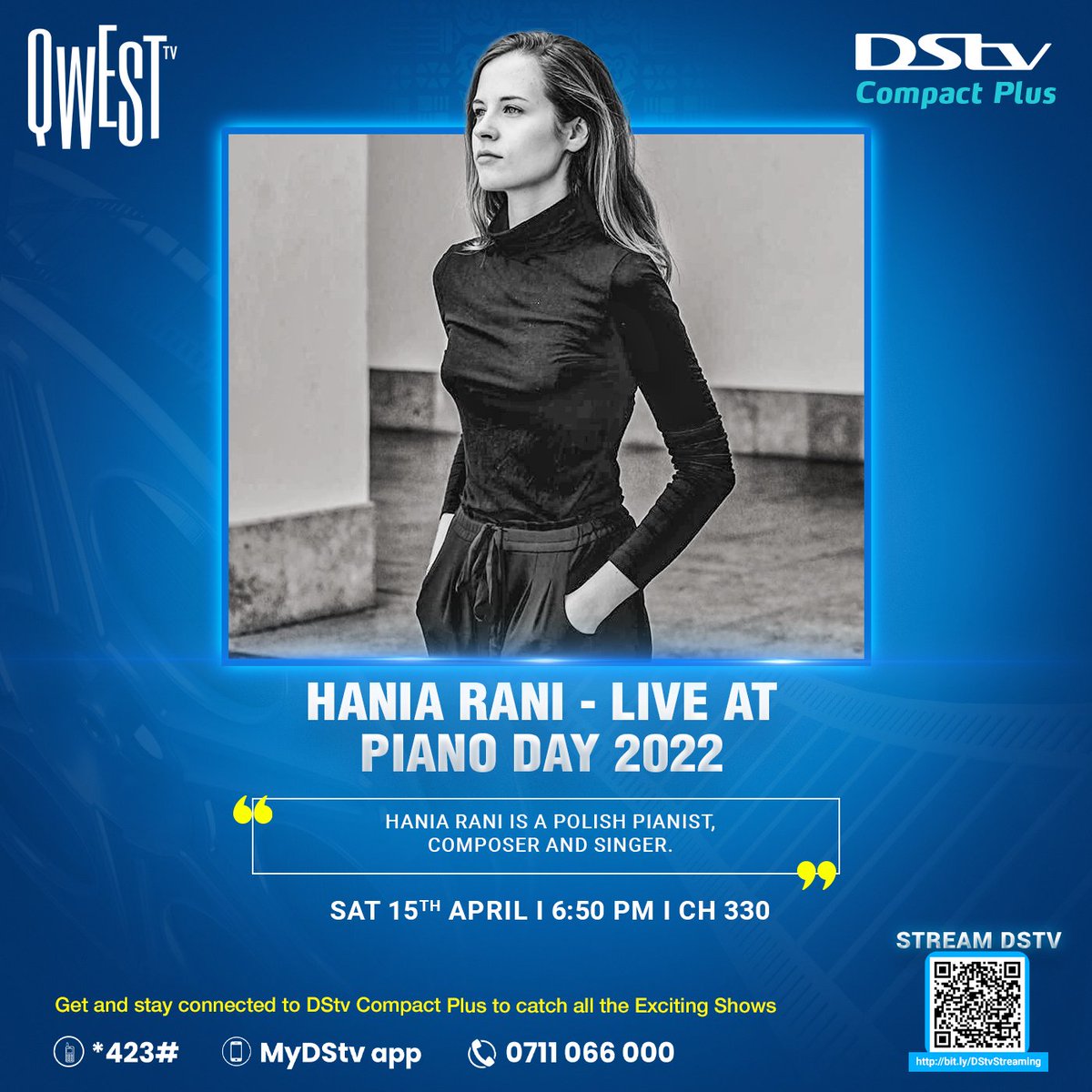 Polish pianist Hania Rani, rising star of the modern classical scene, shows off her unique sound at Piano Day.

Hania Rani - Live at Piano Day | 6:50 pm | Qwest TV Ch. 330

Download #MyDStv App or Dial ✳423# to buy, pay, reconnect, or clear errors.
#DoSometv #WhereMusicLives