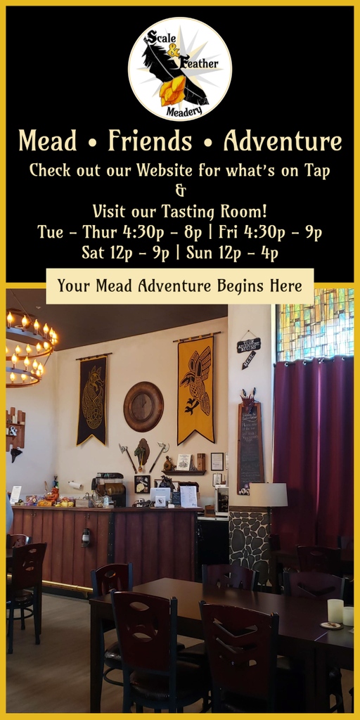 Check out our website for what's on Tap & other locations that carry our mead!

scaleandfeather.com