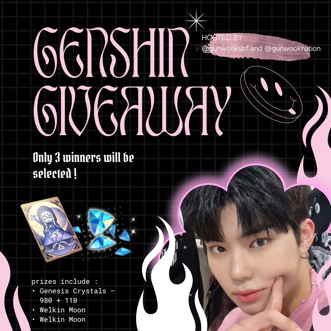 weirdocatboy's tweet photo. 💎pgw + genshin impact giveaway 

✦ 1 winner!
980+110 Genesis Crystal
✦ 2 winners!
Welkin Moon 

📌 How to enter :
1) like and rt
2) download MNET PLUS
3) vote for PARK GUNWOOK 
— 1 vote = 1 entry
— reply with proof
— voting reset daily at 12 am kst
— via codashop

ends on 20/4 https://t.co/qeJOTJLrbD