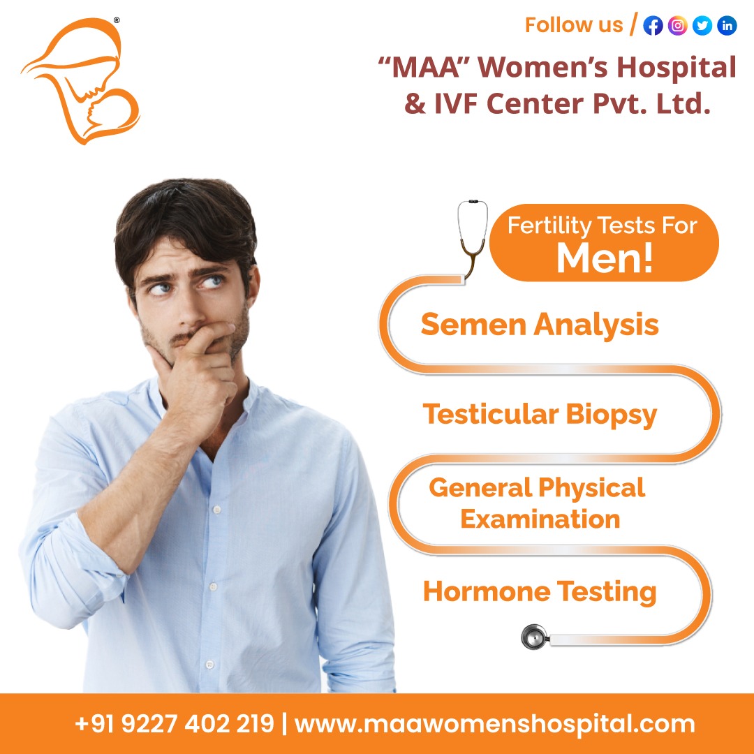 Fertility Tests For Men!

Get an Appointment at Maa Women's Hospital.

#MaaWomensHospital #DrPatixaJoshi #maternityhospital #gynecologist #infertility #malefertility #maleinfertility #spermcount #menshealth #lowspermcount #fertilitytreatment #spermhealth #semenanlysis