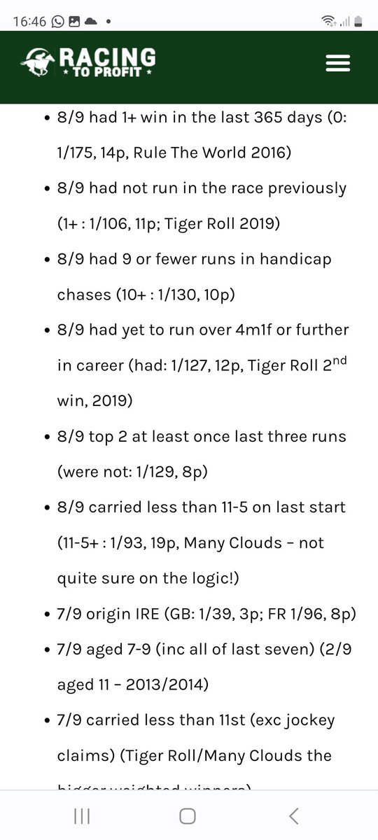 Life, family, work, unfortunately got in the way of putting some stats,trends together for the Grand National. Sorry. 

So thought I'd share some complied by my friend @Josh_HW (*I haven't picked a National winner since Ballabriggs anyway 😉).