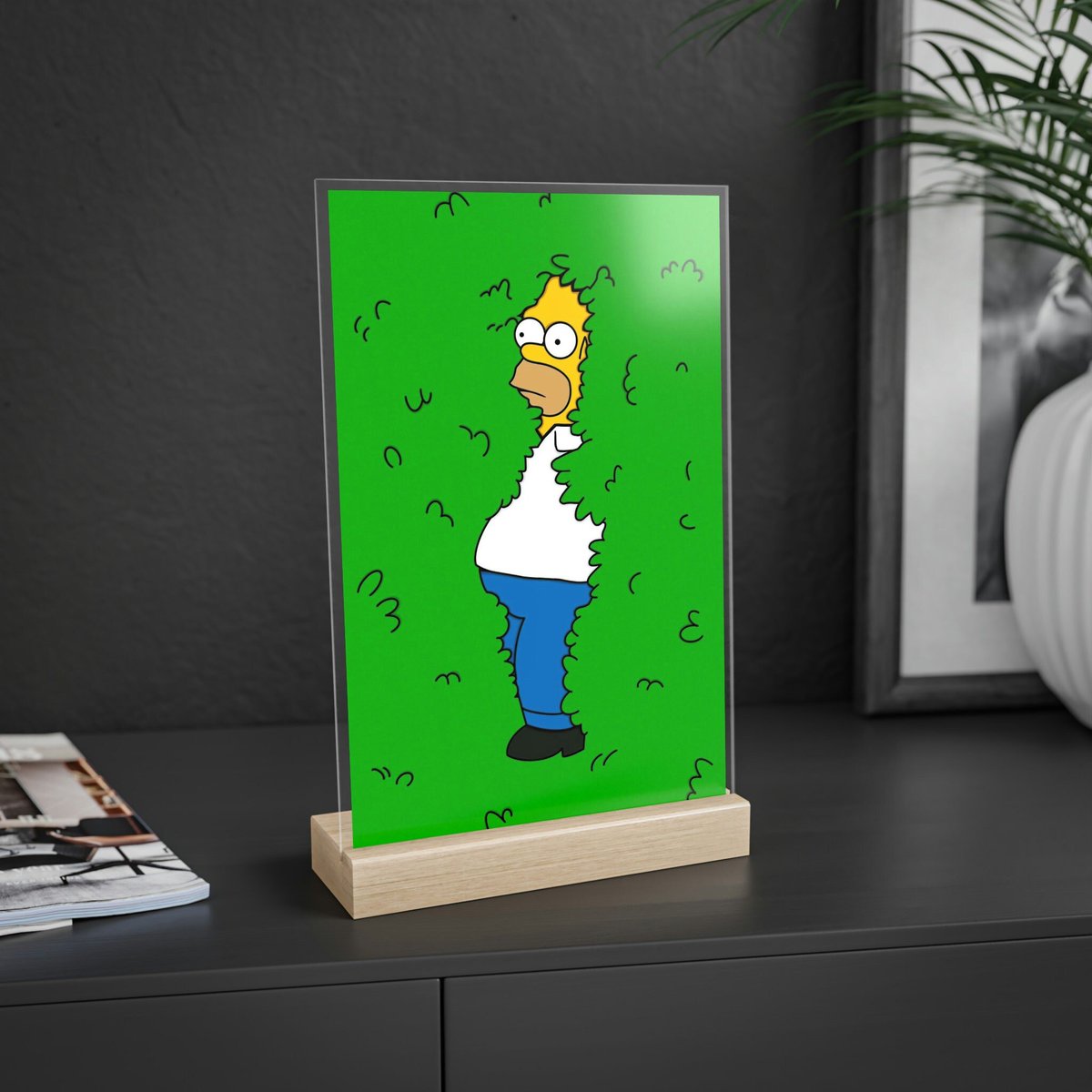 Excited to share the latest addition to my #etsy shop: Homer in the Bushes Acrylic Sign with Wooden Stand #giftsforthehome #art #thesimpsons #deskart #simpsons #homersimpson #hiding #cartoons #nostalgia #memes #funny #acrylicart #deskart etsy.me/41xfP4e