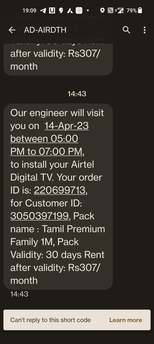 Hi @airtelindia @Airtel_Presence 
It's very pathetic to see such things from Airtel Dth .
It was promised that they will provide a better service and install the dth . No one appera yet .very poor service.