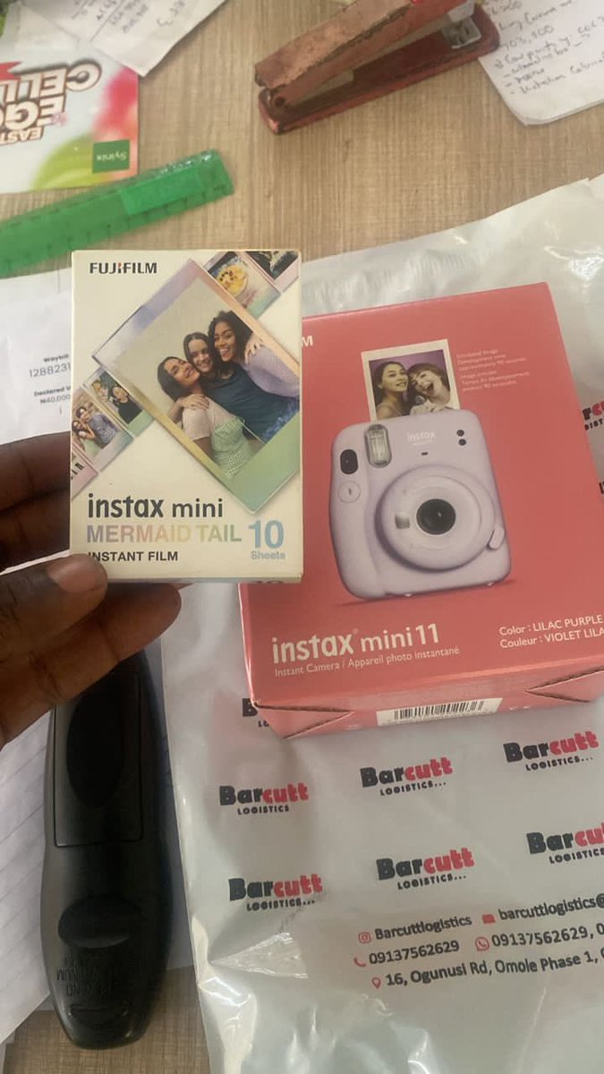 Mini 11 : N87k 
Pack of film 10sheets : 11k
Sent out to Maryland 🚚
Camera Available in Black, skyblue, Blushpink, Purple and ice white
