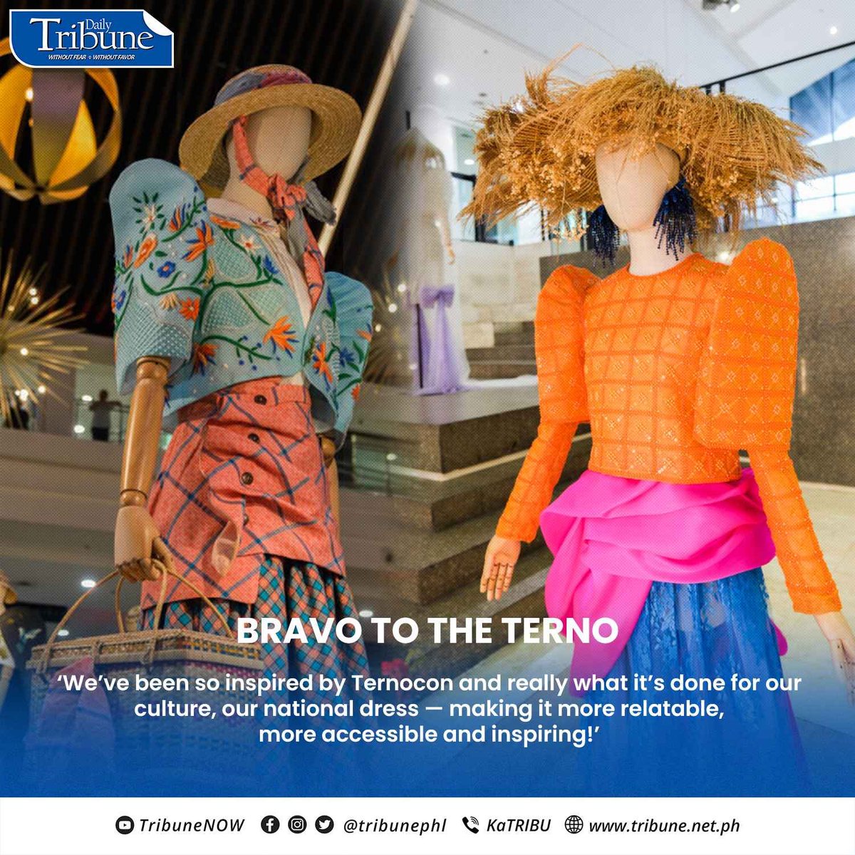 tribunephl's tweet photo. Mariana Zobel, wearing a terno balintawak by young designer Gabbie Sarenas, enthuses about the way the terno has become much more “relatable and wearable,” because of the Ternocon.
Full story: https://t.co/lkpyACcbtE
#ternocon
#DailyTribune https://t.co/Pu5sqfUqEN