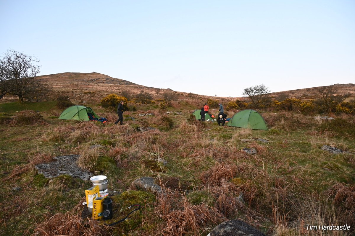 RHSB10Tors's tweet photo. A spectacular wild camp last night! The team were walking just after 06.00 again this morning. In great spirits for another trek across the gorgeous Moor! #WalkForADay #DayForAWalk https://t.co/5lHdbJ2twc