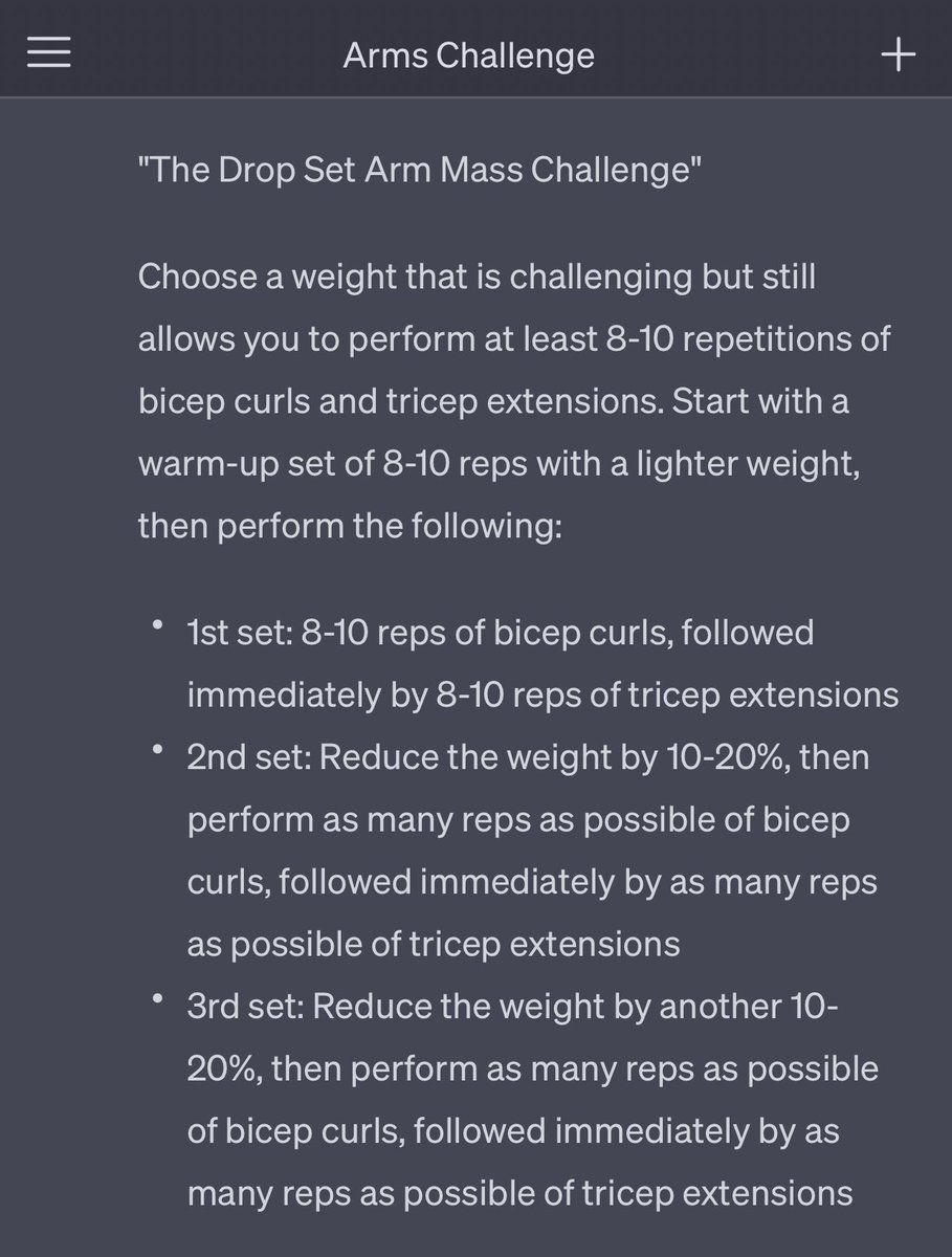 KamalRNK's tweet photo. Rev up your #bodybuilding routine with custom workout challenges generated by #ChatGPT! ChatGPT can help you create the perfect challenge. Give it a try and take your gains to the next level! #fitness #workout #muscle #gains https://t.co/M8GG4aaLrl