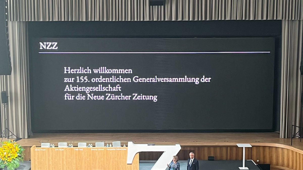 Die 155. ordentliche Generalversammlung der AG für die Neue Zürcher Zeitung startet in diesen Minuten. Einblicke gibt es hier im Thread. #nzz