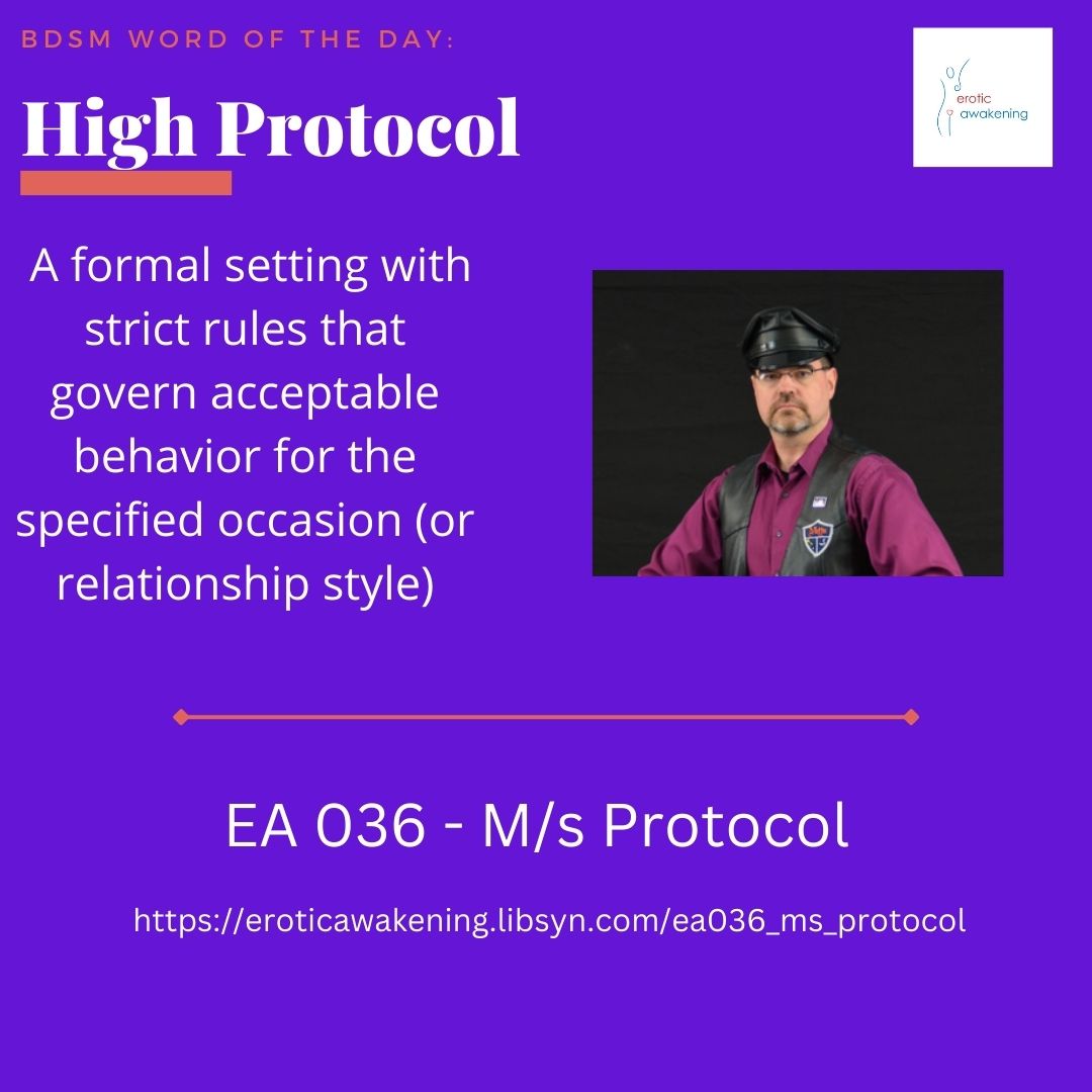dananddawn's tweet photo. BDSM Word of the Day - High Protocol https://t.co/8rwTY54vSt #Highprotocol #powerexchange #leather #masterslave #domsub #onbestbehavior #formaldinner #formaltea #highprotocoltea #highprotocoldinner #bookbehindthecurtain #podcast #eroticawakeningpodcast https://t.co/IHqjaTsMZi