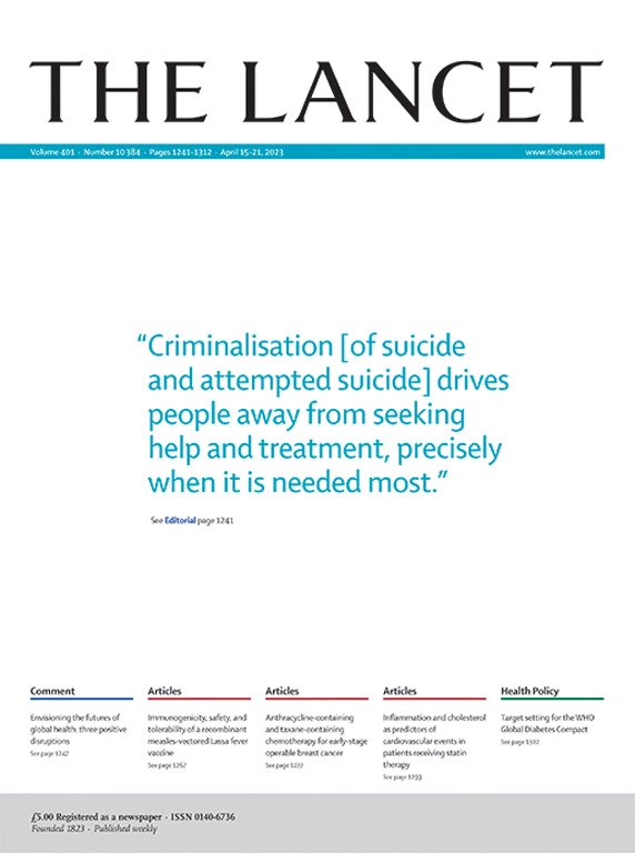 AnantBhan's tweet image. Lancet cover this week 
#suicide #decriminalization #mentalhealth