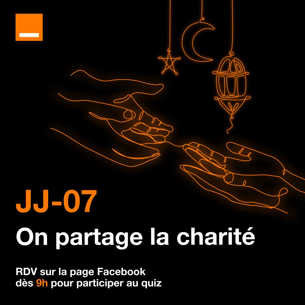 Orange_Cameroun's tweet photo. JJ-07 avant la clôture du mois de Ramadan.
Avec vous, nous partageons la charité.
-----
DD-07 until the end of the Ramadan.
We are sharing kindness with you.
#Ramadan2023
#MaxdePartage
#MaxSharing https://t.co/oRHe3xh1OA