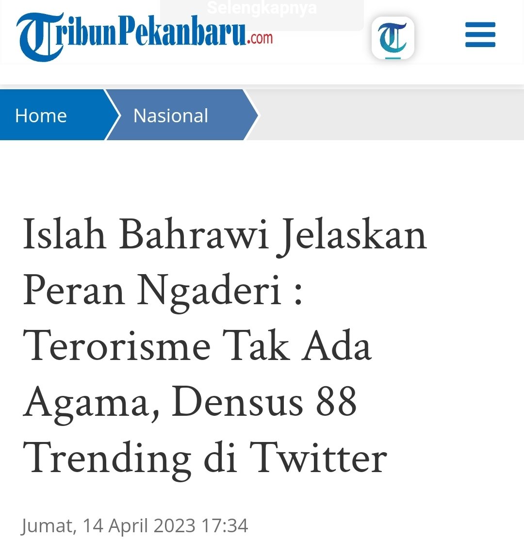 Ooh, pantes! Radikal radikul &amp; jongos2 bohir Politisasi Agama pada kepanasan kalau saya ngecuit. Rupanya krn bikin trending, mereka "Islahphobia" jadinya.
Ya..ya, saya paham.

#TerorisTakBeragama
#AntiRadikalisme
#LawanPolitisasiAgama
#HumanityBeforeReligiosity
#densus88