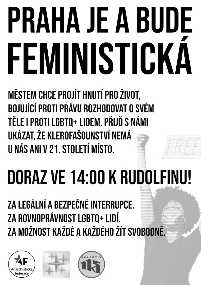 Je to tu!

Přijďte na 14:00 k Rudolfinu - a pokud chcete pozdravit protiženský a anti-queer pochod HpŽ, doporučujeme dorazit včas. Naše část akce bude u Rudolfina blíž k řece.

Vidíme se v ulicích!

Více: nolog.link/s/6A1dlm

#PrahaJeFeministická #praha1504 #ProChoice #fckHpŽ