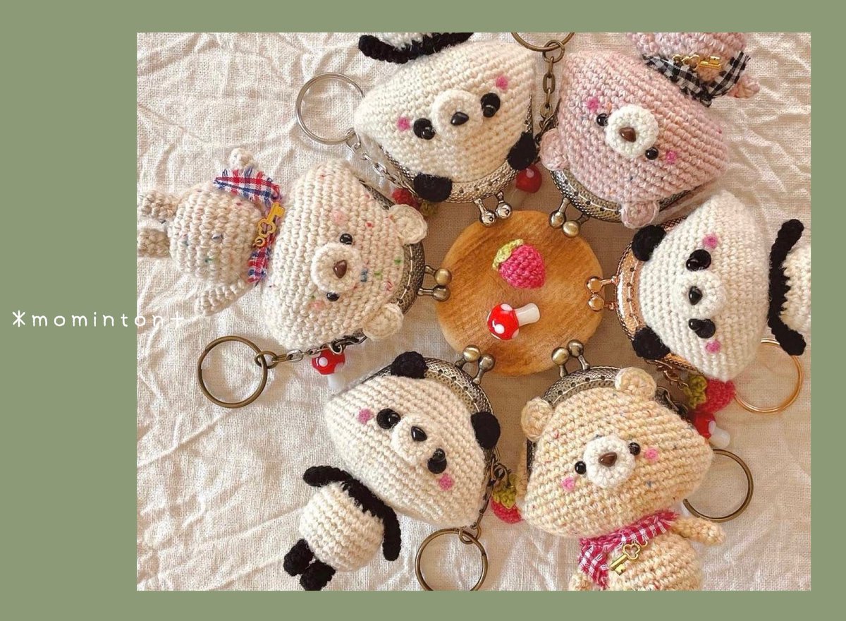 mn___3014's tweet photo. くまちゃんがま口🐻🐼♡
4/15日(土)夜9時に販売致します𑁍𓏸𓈒 #編み物  #handmade https://t.co/qYPWs9UtOQ https://t.co/WLvusFoydw