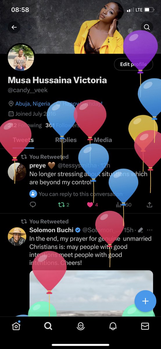 ms_hvm's tweet photo. I got balloons today 😁. Happy birthday to me 🥳🎂

#opay
#chubby
#Abuja https://t.co/QCUfWtUFCM