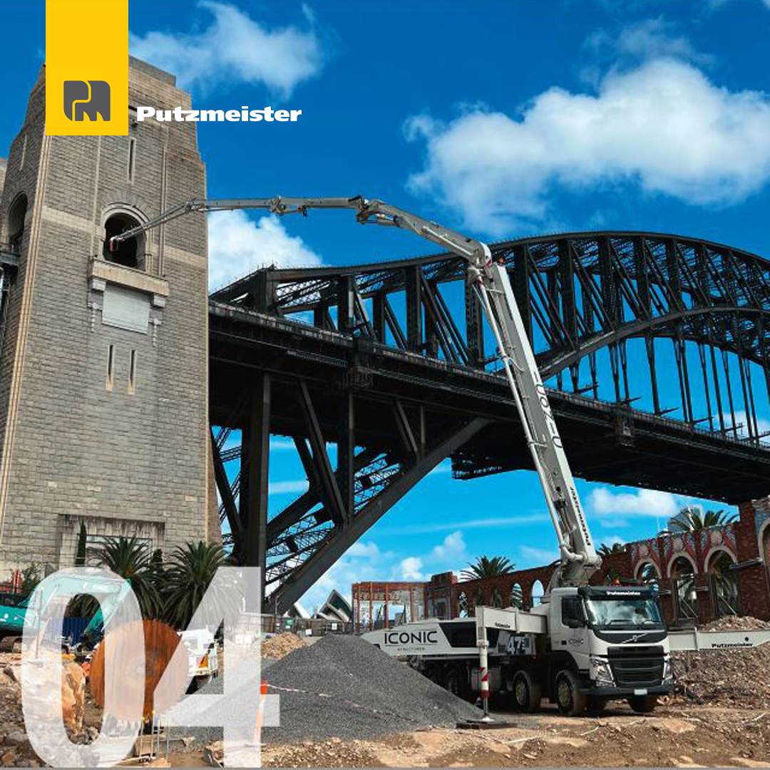 Putzmeister's tweet photo. Putzmeister Calendar April 2023 📅

Iconic Structures' M47-5 working on the iconic Sydney Harbour Bridge "The Coathanger" in Australia.
Can you get more Iconic?! 😉 

#putzmeister #pmcalendar #calendar #april2023 #cocnretepump #australia #sydney #iconicstructures https://t.co/x9lNePh7UO