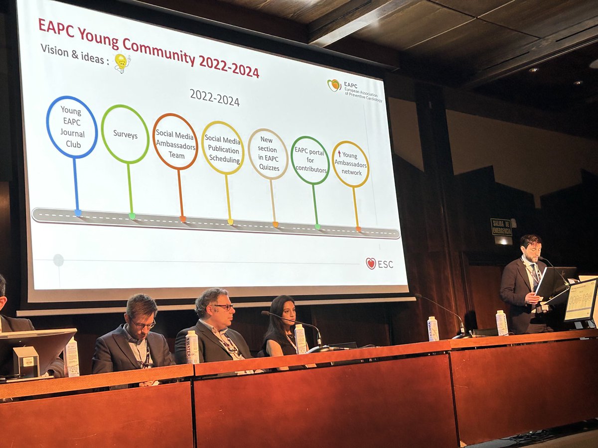 The last day at #ESCPrev2023. What a great congress in Malaga. Here the young community road map for 2023-2024! Come into the community if you are <40years and have a passion for Preventive Cardiology! ⁦@escardio⁩ ⁦@YoungDgk⁩ ⁦@AG32_DGK⁩