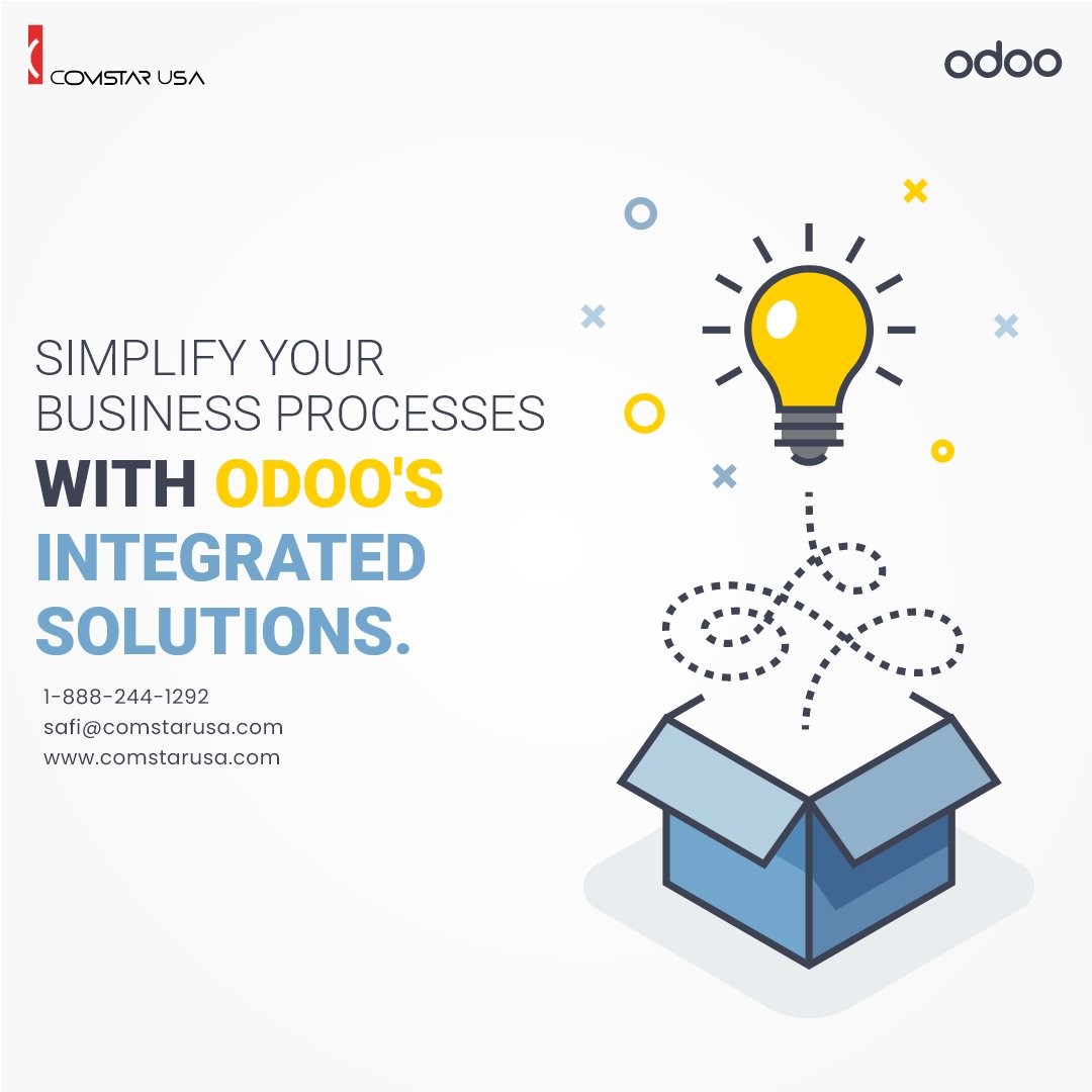 comstar_usa's tweet image. Odoo is designed to simplify businesses, increase productivity, reduce costs, and improve quality.

#odoobusinesssolutions #erptechnology #odoosoftware #odoocrm #odooindustrysolutions #demoodoo #erpbusiness

1-888-244-1292
safi@comstarusa.com