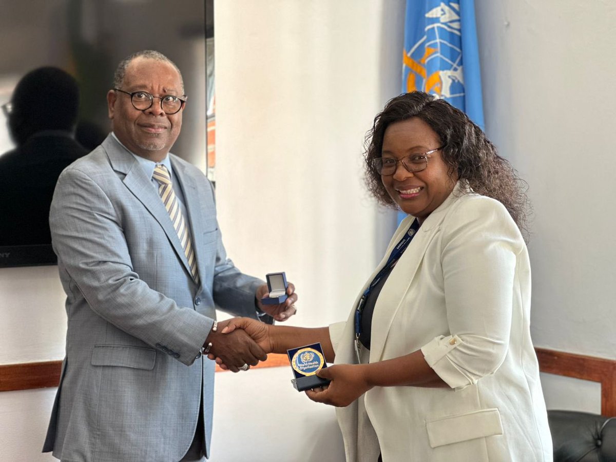 Congratulations to Dr. Debra Machando, Mental Health Technical Officer at <a href="/WHO_Zimbabwe/">WHO Zimbabwe</a>, for receiving the WHO Director General's Award for Excellence from <a href="/DrTedros/">Tedros Adhanom Ghebreyesus</a>. Your outstanding contributions to the <a href="/WHO/">World Health Organization (WHO)</a> Special Initiative in Mental Health is truly commendable!