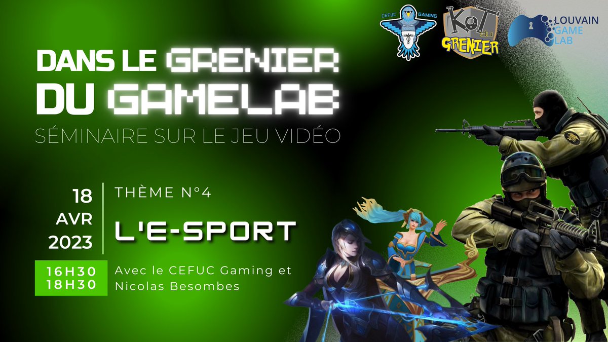 Squeezie a annoncé la création de son équipe d'Esport, Gentle Mates. Si vous êtes curieux à propos de ce nouveau phénomène culturel, nous vous invitons le 18/04 à notre séminaire sur l'Esport pour vous y dévoiler certains secrets🧐Plus d'infos sur: fb.me/e/4fHKWw2JB