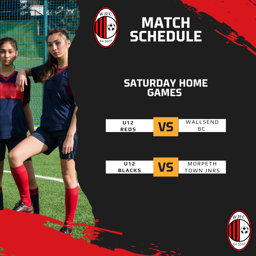 Good luck to our girls teams in what is final games of the season for many 🔴⚫️⚽️ 
#matchday #gameon #wmjfc #grassrootsfootball