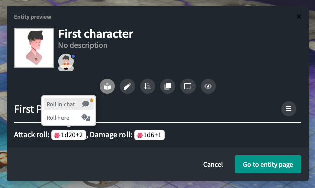 harpy_apps's tweet photo. Release 19.1.0 brings 2 small but powerful features:
- 🏷️ Private labels (write hidden text on any token => Real name? Current HP? AC? Condition?
- 🎲 Roll from Codex: Any dice formula added to the Codex can now be rolled in a chat

Give it a try https://t.co/JnyJ0DbsPA #TTRPG https://t.co/K695JlqryL