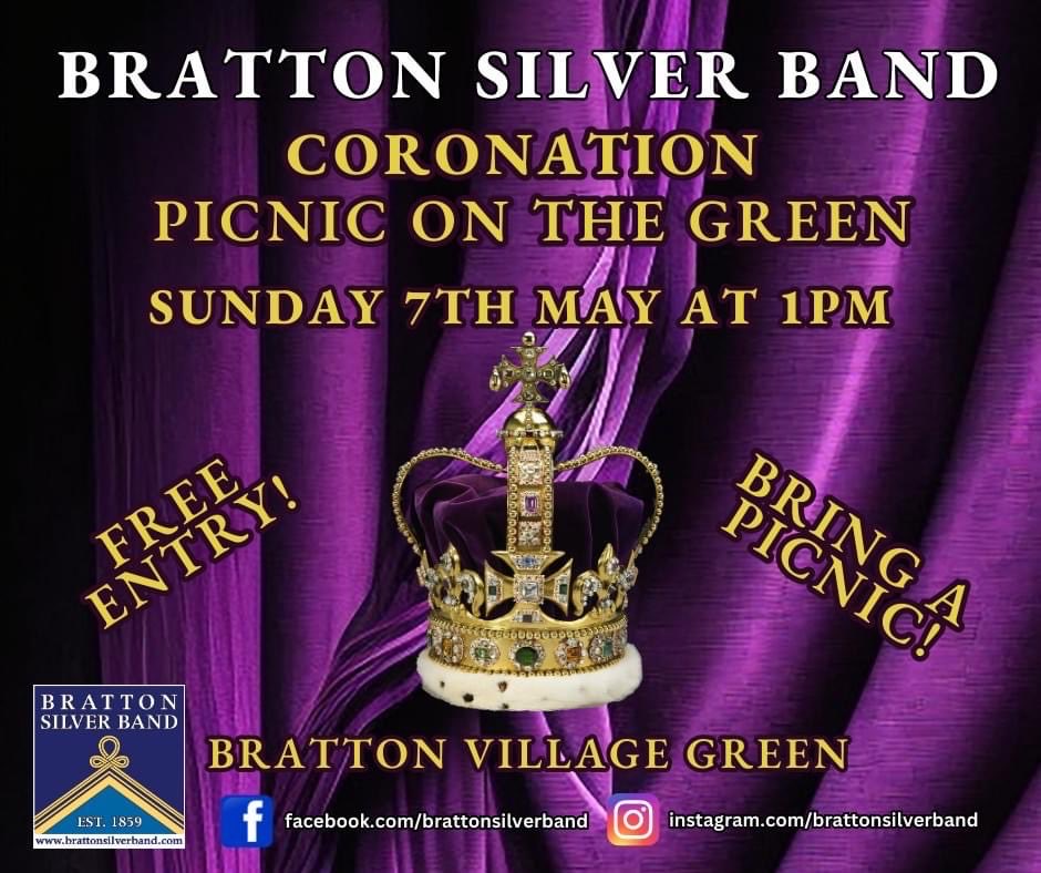 BrattonSilver's tweet image. Come and join us for a couple of hours of great music as we celebrate the coronation. Bring your family, friends and neighbours to our picnic on the green!