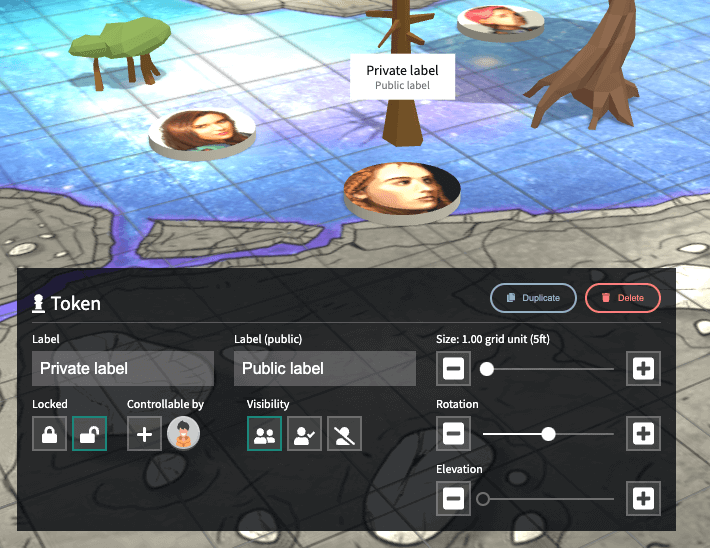 harpy_apps's tweet photo. Release 19.1.0 brings 2 small but powerful features:
- 🏷️ Private labels (write hidden text on any token => Real name? Current HP? AC? Condition?
- 🎲 Roll from Codex: Any dice formula added to the Codex can now be rolled in a chat

Give it a try https://t.co/JnyJ0DbsPA #TTRPG https://t.co/K695JlqryL