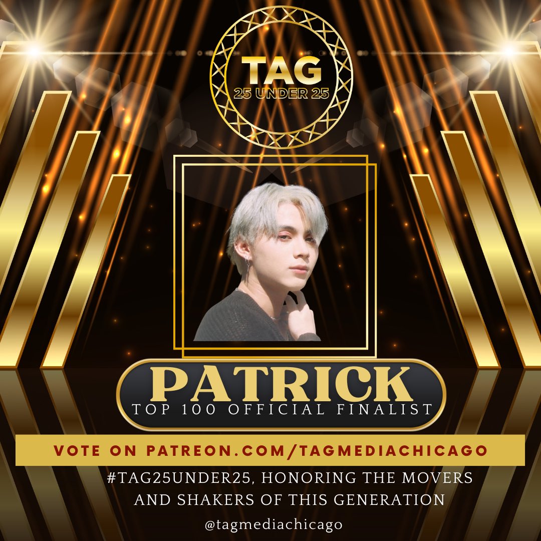 tagmediachicago's tweet photo. ✨The Filipino-American community here in Chicago proudly presents our most prestigious batch of awards yet, introducing #TAG25Under25 honoring the movers and shakers of this generation. 

The first 100 days of 2023 (January 1 to April 10 nomination period) just revealed your TOP 100 Official Finalists, TAG Fam! 🎉 Congratulations, as you’ve made the cut, #PatrickJuneRocamora @ptrckrcmr20 

Voting lines are now OFFICIALLY OPEN. 25% Social Media Votes + 25% Jury Votes + 50% Patreon Votes will help determine this year’s Top 25 batch of #TAG25Under25 plaque awardees + a special feature on our first ever BILLBOARD in the heart of Chicago, IL USA 🇺🇸 This year’s award recipients will be recognized on December 2023, alongside other esteemed champions of our annual #TAGAwardsChicago 

📣 You may now accelerate your VPP (Voting Points Power) through https://t.co/dI7856TO2p to support your fave celebrity idols, icons, & influencers. Twenty-five (25) weeks of voting period will run from April 15 to October 7, with weekly announcements of current hot picks. 

In alphabetical order, here’s your #TAG25Under25 Top 100 Official Finalists: https://t.co/1eC4is8L69

Disclaimer: This promotion is in no way sponsored, endorsed, administered by, or associated with Facebook, Instagram, YouTube, TikTok, or Twitter.