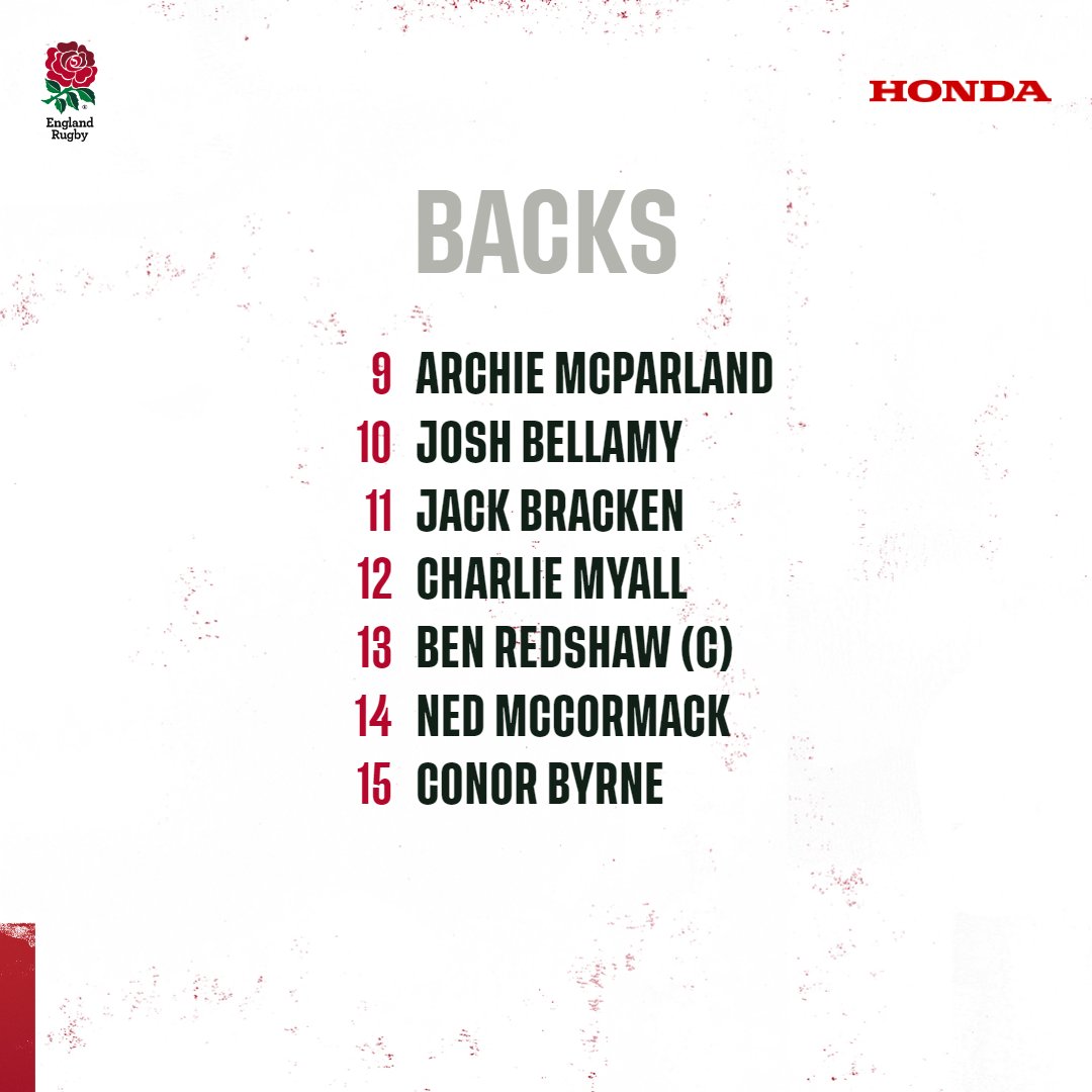 EnglandRugby's tweet photo. ๐ ๐ง๐๐๐ ๐๐ก๐ก๐ข๐จ๐ก๐๐๐ ๐๐ก๐ง
England U18 Men head coach Jonathan Pendlebury has named his side to play Ireland on Sunday in the final fixture of the U18 Six Nations festival. #U6N18
More ๐