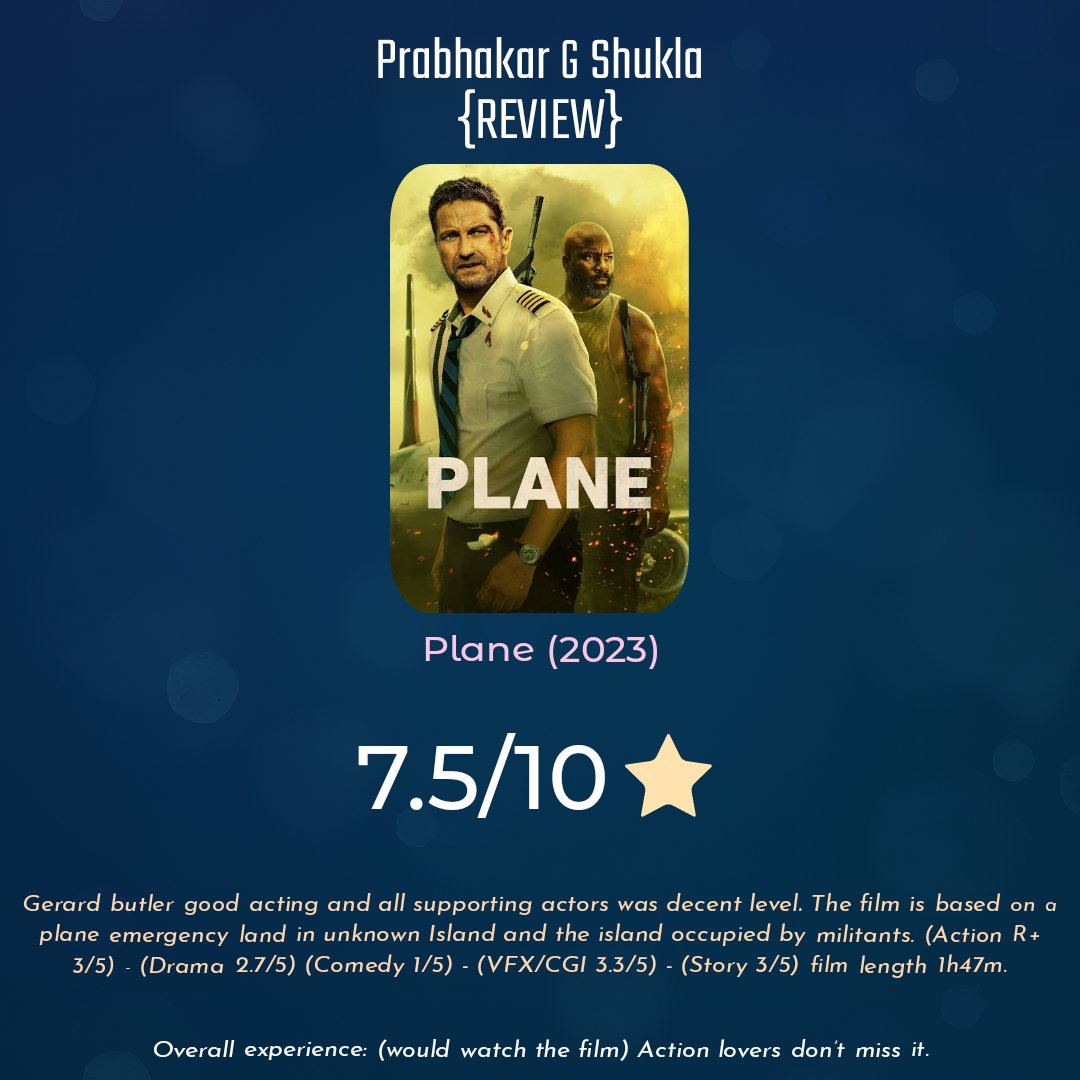 Review: Plane (2023) @lionsgateplayIN #Planemovie