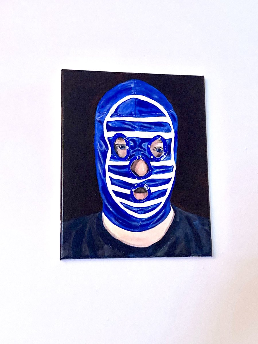 A fun #commission for a friend’s birthday.

#Portrait of Daz as #KendoNagasaki by #PeterBlake
#AcryliconCanvas
30 x 25cm
2023

I enjoy doing these, #DM me if you’d like to commission one and come to the #studio to pull on the #mask! 

#wrestling #oldschoolwrestling #painting