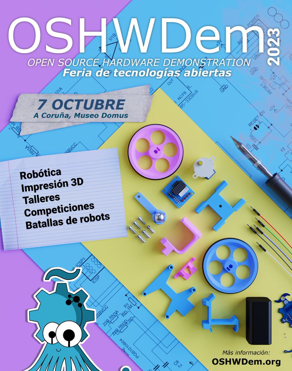 OSHWDem's tweet image. ¡Habrá OSHWDem! Después de 3 años desde la última edición... ¡Se va a liar la del pulpo! 🐙
Más información en la web:
oshwdem.org/2023/04/el-7-d…