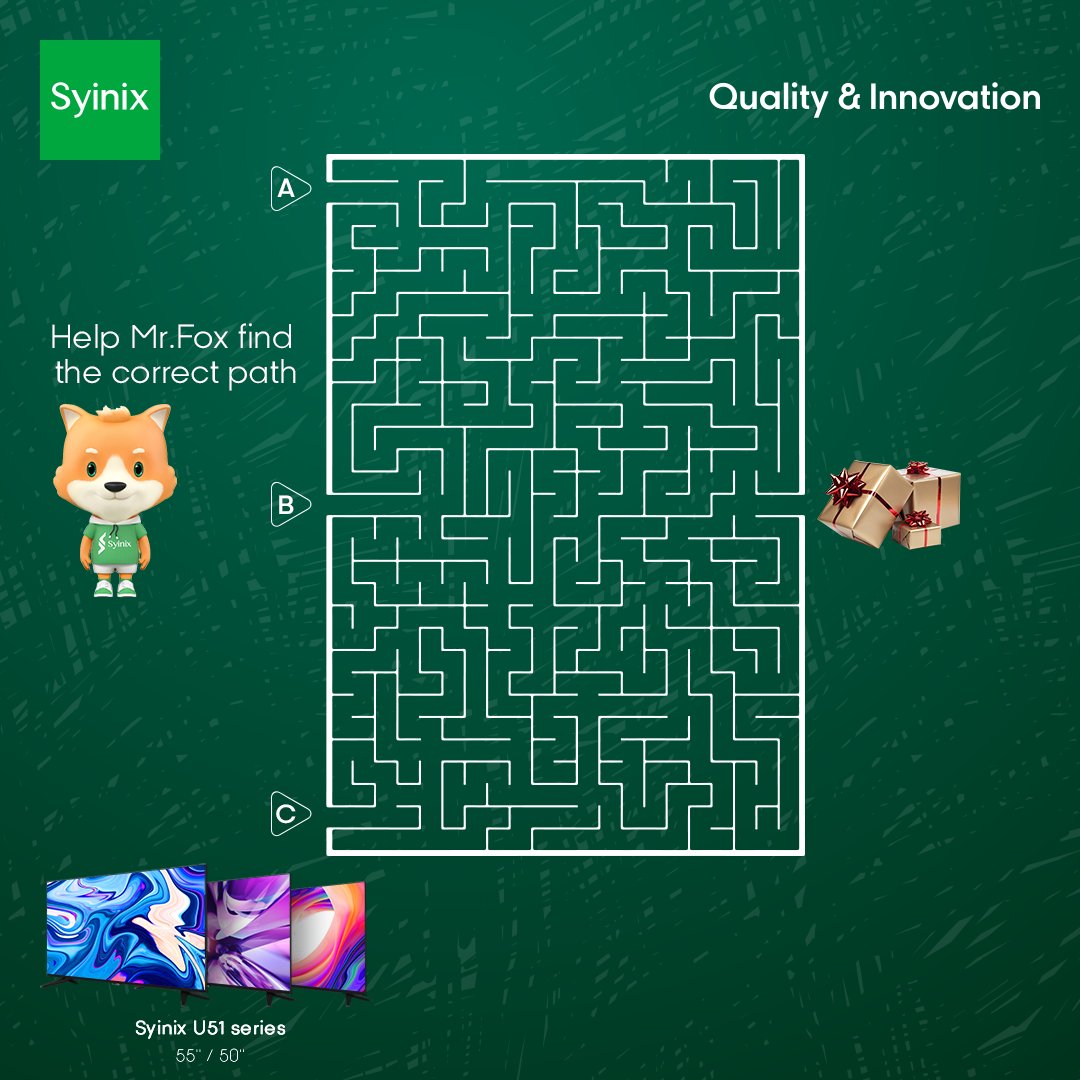 SyinixKE's tweet photo. Hey Guys, help https://t.co/uDp6ffMsal find the correct path to the Gift package for you. We will randomly select 3 winners. You might be our lucky winner.
#MrFox #SyinixElectronics https://t.co/EgyU3FITh8