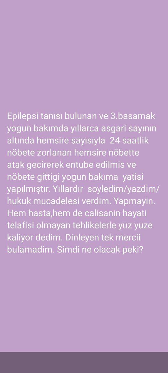 Epilepsi tanısı almış bir meslektaşımız nasıl olurda en yoğun yer olan dahiliye yb -2 ,24 saat usulü çalıştırılır.??? @drfahrettinkoca @konyasehirhast @kilicdarogluk @Skilicdaroglu @FOXhaber @herkesicinCHP #KonyaŞehirHastanesindeSkandal