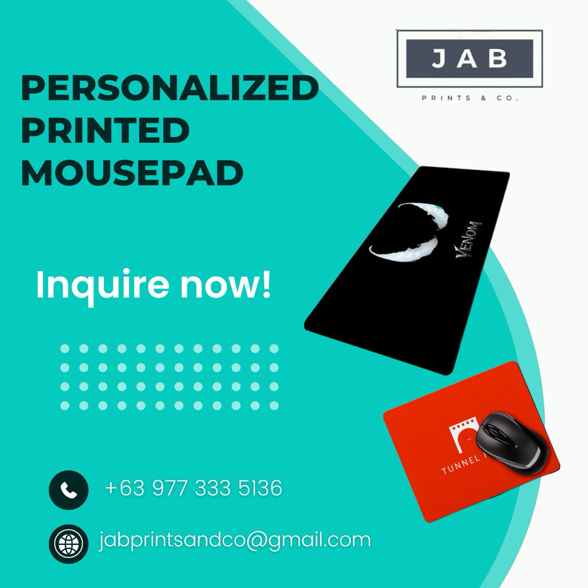 JabPrintsandCo's tweet image. Hey everyone! Are you tired of using plain mousepads at your desk? 🤔 Well, we have the perfect solution for you! Introducing our customized printed mousepads! 🖨️🖱️

Order now and get ready to click in style! 😎👍 

#custommousepads
#personalizedworkspace
#dtfprinting
