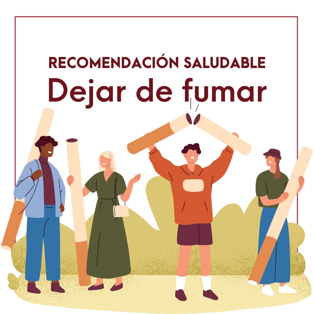 #RecomendaciónSaludable | #DejarDeFumar

🚭 ¿No has pensado en dejar de fumar o lo has pensado pero aún no das el paso? Entra en el enlace e infórmate: bit.ly/3mqzG6m

<a href="/sanidadgob/">Ministerio de Sanidad</a>
