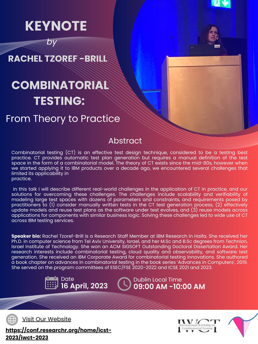 We look forward to an existing keynote by Rachel Tzoreff-Brill that will take place tomorrow at IWCT 2023. Check out the details 👇