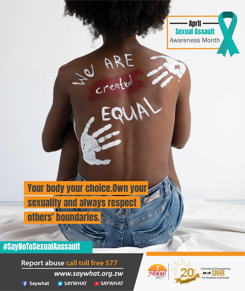 SAYWHATOrg's tweet photo. Your body your choice. Own your sexuality and always respect others' boundaries. 
#StopSexualViolence https://t.co/71CN0boyz6
