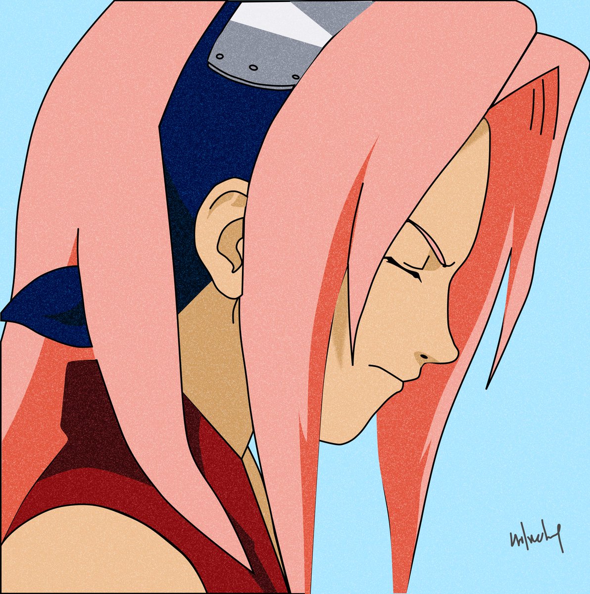 I think I’ve watched Naruto long enough to have a Naruto-themed illustration 😅 though I bet I’ll be done in 3 years 😩
Don’t ask me why I chose Sakura, it’s an inside joke 😂😂

#animeillustration #weeb