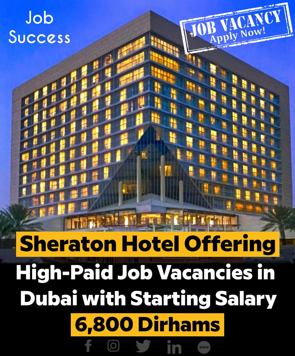 SHERATON HOTEL JOBS
Read more: bit.ly/2PjiO0P

#jobs #vacancies #dubai #jobsindubai #jobsuccess #opportunities