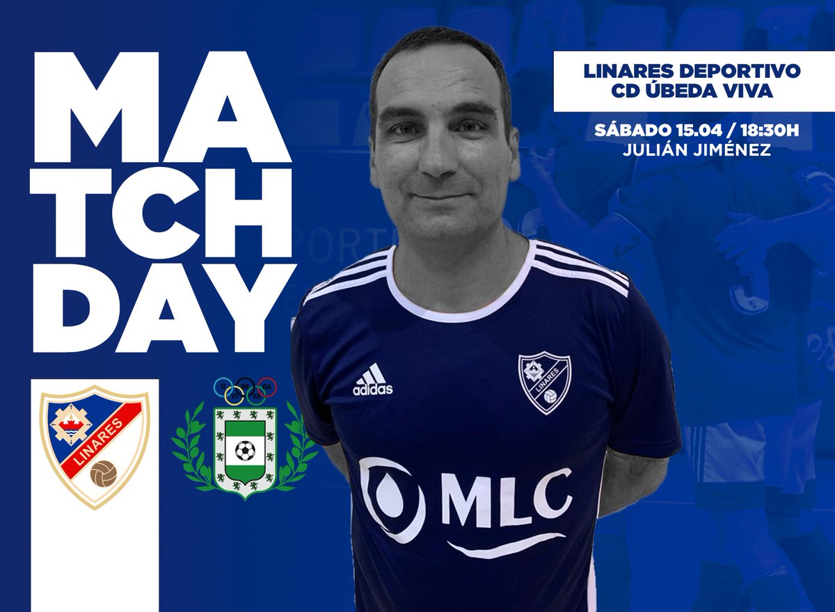 📣 🅜🅐🅣🅒🅗🅓🅐🅨

¡Todos al Julián!🙌🏻🔵

A las 18h30 nos enfrentamos al CD Úbeda Viva.⚽

Abonados ➡️ GRATIS.

Público general ➡️ 2€.

#LinaresÚbedaViva #ElLinaresEresTÚ 💙