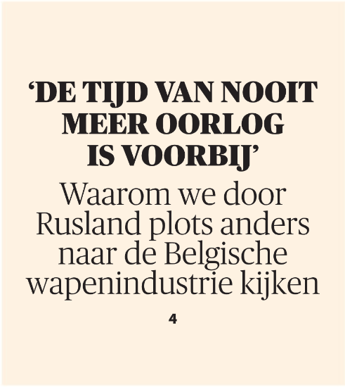 fredmeul's tweet photo. Defensiespecialist @GeorgesHeeren vandaag op de cover van @demorgen: "De tijd van nooit meer oorlog is voorbij." Lees meer op https://t.co/mgqztREKRk. #Agoria https://t.co/rA2ib5DPdf