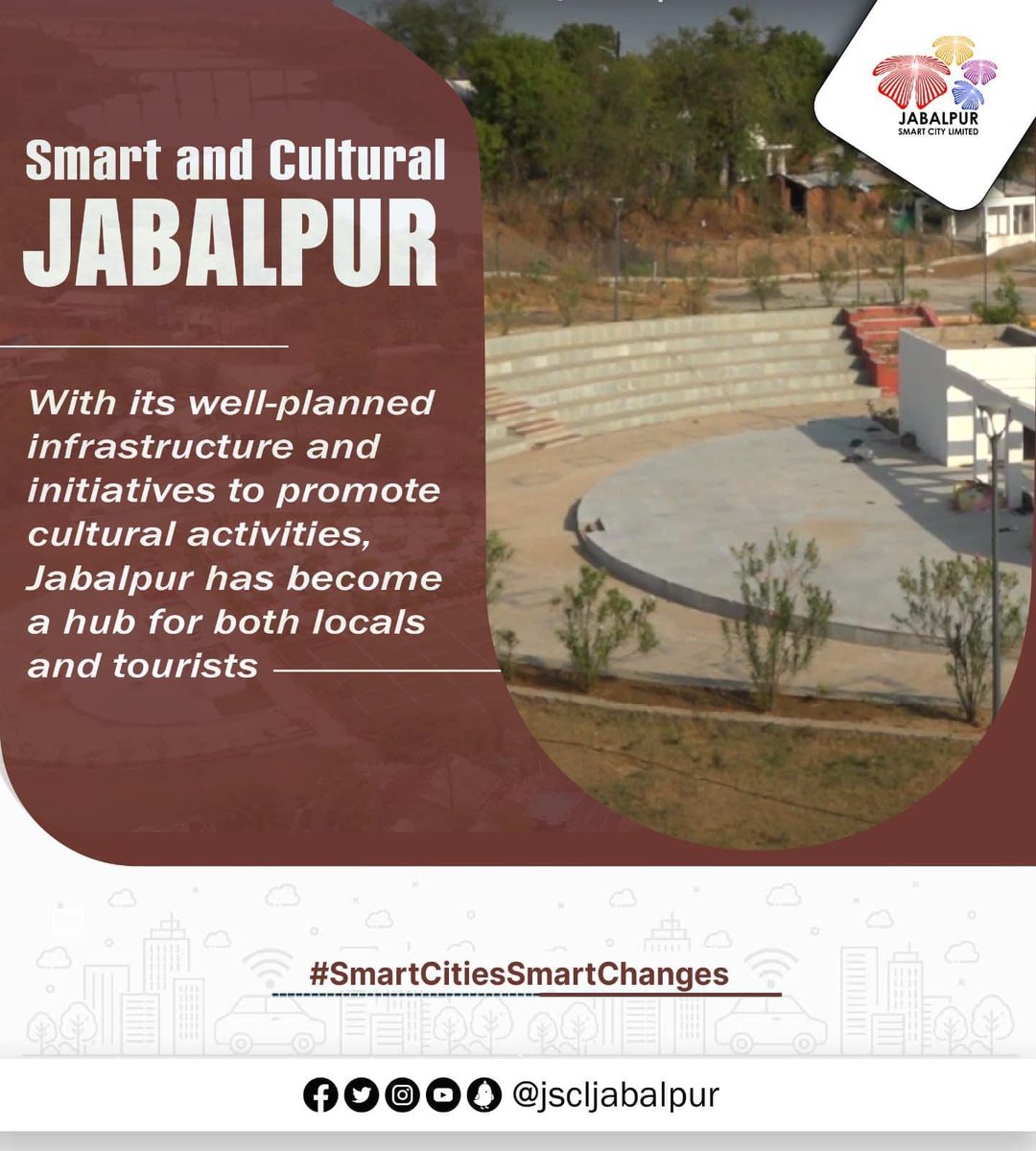 jscljabalpur's tweet photo. “Experience the Best” in Smart and Cultural Jabalpur!

Explore the open-air theater, parks, cafes, pathways, selfie point, and other aesthetic places in this vibrant city. https://t.co/hu27tV8z6v