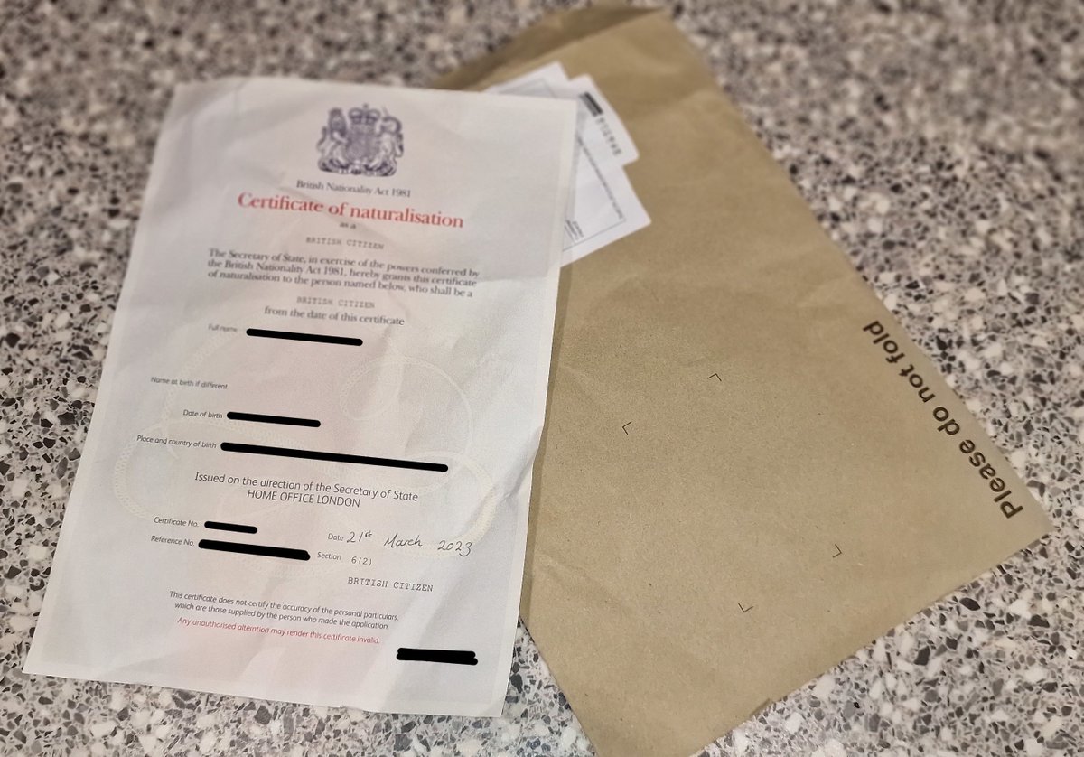 ythgirw's tweet photo. @HM_Passport Impressive turnaround time for my first passport but NOT impressed by my brand new naturalisation certificate that you told me to protect with cardboard wasn't reciprocated and is now crumpled and torn☹️ https://t.co/YdUGq0APDn